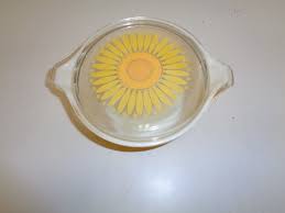 Vintage Pyrex Sunflower Daisy 1 QT 473 Casserole Dish Orange ...
