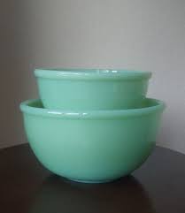 Fire King Glass Green Jadeite Beaded Rolled Edge Bowls ...