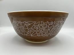 Vintage PYREX Woodland Brown Floral #403/2.5qt Mixing Bowl ...