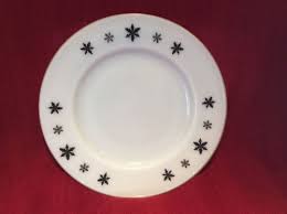 Pyrex JAJ Gaiety Black Snowflake 9 3/4" Dinner Plate - Etsy