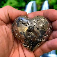 Polished Pyrite Heart Size #3 - Twin Rocks and Crystals