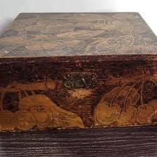 Antique Vintage Pyrography Flemish Art Cherry Cherries Leaf Victorian Trinket Jewelry Box - Etsy