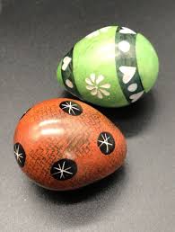 Hand painted Etched Soapstone Eggs 2” x 1.5”- Set Of 2 ...