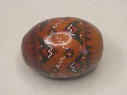 vintage painted wooden egg wood decorative ornament single ...