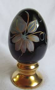 FENTON LIMITED EDITION BLACK AMETHYST HAND PAINTED EGG ON ...