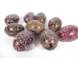 Vintage Painted Wood Polish Pisanski Style Easter Eggs - Set of 10 Painted Folk Art Eggs - Etsy Singapore