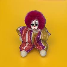 Q-Tee Clown With Tag Hand Made Painted Sand Filled Doll ...