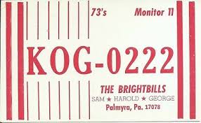 Vintage KOG-0222 Palmyra Pennsylvania USA CB Radio QSL Card ...