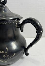 Antique Vintage Floral Decorated Silver-Plated Ornate Teapot ...