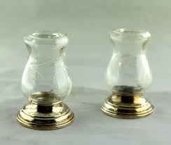 Sterling Silver Etched Glass Hurricane Salt and Pepper ...