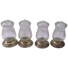 Four (4) Vintage Quaker Silver Sterling Silver and Etched ...