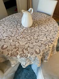 Divine Reticella Hand Done Linen Round Tablecloth Antique - Etsy