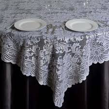 Lace Table Overlay 90"x90" White | eFavormart