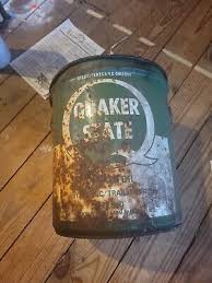 Vintage Quaker State Oil 5 Gallon Can Pail Bucket Advertising Can Oil tractor | eBay
