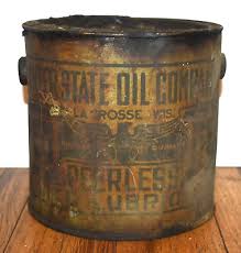 VERY RARE Interstate Oil Co Peerless La Crosse WI Grease Motor Oil Can Pail | eBay