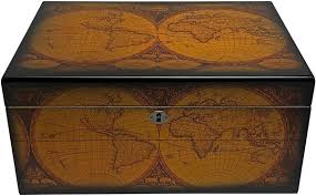 Old World Vintage Cigar Humidor Wood Box, Spanish Cedar ...