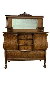 Antique Empire Antique Quarter Sawn Oak Buffet Cabinet With Mirror - Etsy