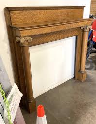 Sold at Auction: American Victorian Quarter Oak Fireplace Mantel