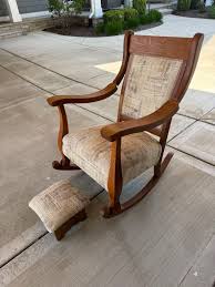 Wooden Rocking Chair With Footstool