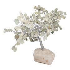 Vintage Prehnite Crystal Tree, Cluster Gemstone Tree | Chairish
