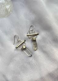 Edgy and Boho Clear Quartz Crystal Handmade Silver Earrings ...