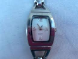 watch quartz silver tone wrist with square links and second hand analog women's | eBay