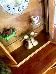 Vintage 1970's Retro Wood Wall/ Tabletop Cabinet Glass Shelving Enclosure Quartz Clock Working, Cottage Den Decor, Retro Wood Den Room Decor - Etsy