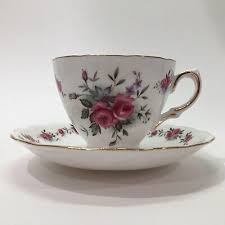 Queen Anne Royal Teacup Saucer Pink Fine Bone China England Ridgeway Footed | eBay