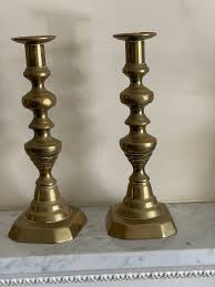 Vintage Brass Candlestick, 2 Large Brass Candle Holders ,25cm Length - Etsy