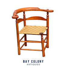 Antique Tiger Maple Corner Chair / Roundabout Chair With ...