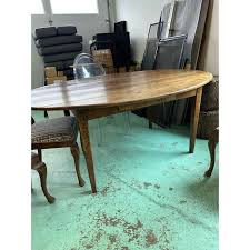 Antique 19th Century Oval French Wood Dining Table | Chairish
