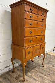 Antique Flat Top Curly Maple or Tiger Maple Queen Anne ...