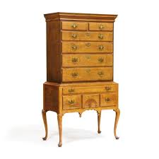 New England Queen Anne Maple Chest on Stand (Lot 2159 ...