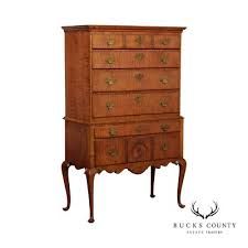 Antique New England Queen Anne Tiger Maple Highboy | eBay