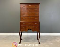 Queen Ann Style Mahogany Highboy by S. Lieberman. - Etsy