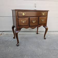 Vintage Ethan Allen Cherry Queen Anne Lowboy Chest of Drawers Cabinet 11-9201 | eBay