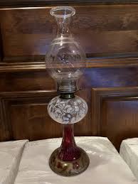 Oil Lamp Queen Anne No 2 Milk and Red Kerosene Hurricane ...