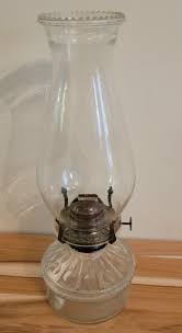 VINTAGE LAMPLIGHT FARMS 12" CLEAR GLASS KERO/ OIL LAMP | eBay