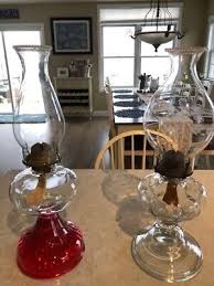 Antique Hurricane Oil Lamps 18 inch, clear and red | eBay
