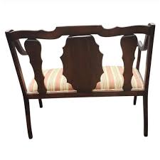 American Classical Style Mahogany and Stripe Upholstered ...