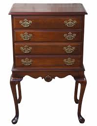 Vintage Cherry Queen Anne 4 Drawer Server Silverware Cabinet Chest 38"