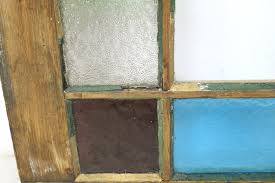 Queen Anne Colorful Pine Framed Stained Glass Window For Sale at 1stDibs