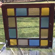 QUEEN ANNE ANTIQUE STAINED GLASS WINDOW SALVAGE | #1868238719
