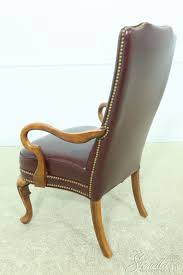 54270EC: Burgundy Naugahyde Queen Anne Open Armchair - Etsy
