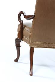 Pair Queen Anne Style Leather Armchairs — La Maison Supreme Ltd.