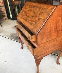 Antique Walnut Slant Front Queen Anne Style Secretary Desk ...