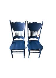 Vintage Wood Rustic Dining Chairs Set 2 Blue - Etsy Ireland