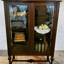 Reserved for Deborah Antique 1920's Curio/china Cabinet Glass Dark Oak Beautiful Vintage Piece - Etsy