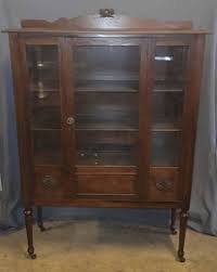 1940s Walnut China Cabinet