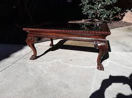 Century Furniture Company Mahogany and Smoked Glass Cocktail Table | Chairish